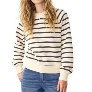 Marine Layer Cloud 9 Fleece Reversible Crewneck Off-White Small New With Tags